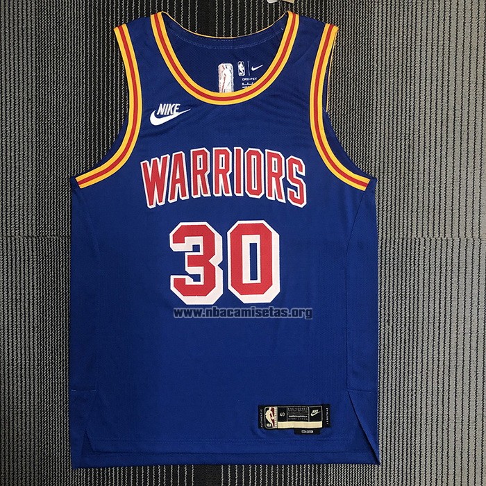 Camiseta Golden State Warriors Stephen Curry NO 30 Classic 2021-22 Autentico Azul